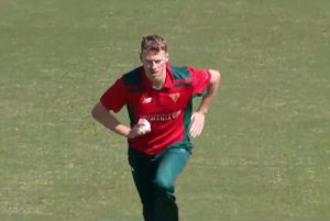 Bizarre moment cricketer Daniel Hughes out decision is REVERSED after unusual mistake by speedster Riley Meredith