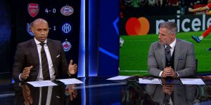 CBS Sports host Kate Abdo awkwardly grins after Thierry Henry’s blunt put-down of Carragher’s Jude Bellingham theory