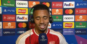 Awkward moment CBS Sports abruptly cut Gabriel Jesus interview short after Arsenal win as fans say ‘they did him dirty’