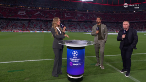 Fans call Laura Woods the ‘sexiest woman on the planet’ as she wows in bold outfit for Champions League coverage