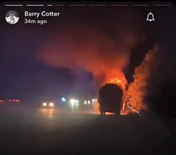 Barnsley coach bursts into flames in frightening scenes on return from away game as players forced to evacuate