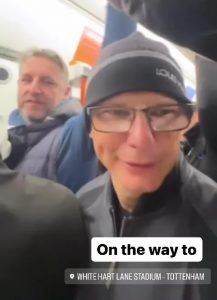 Arsenal icon unrecognisable in beanie hat and glasses as he hops on overground to watch TOTTENHAM