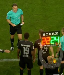 Watch bizarre moment referee gives ‘FOURTH OFFICIAL’ a yellow card – but all is not as it seems