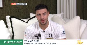 Tommy Fury fresh-faced in first TV appearance after ‘six rounds of hugging and star jumps’ and reveals KSI rematch plan