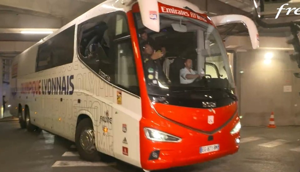 Italy legend and Lyon boss Fabio Grosso left with bloodied face after stone shatters bus window