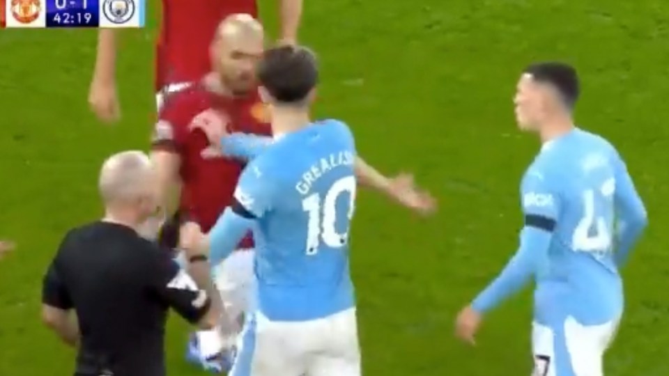 Fans convinced Premier League is ‘corrupt’ as Jack Grealish gets away with shove ‘Casemiro would’ve gotten a red for’