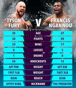 What belts are on the line for Tyson Fury vs Francis Ngannou?