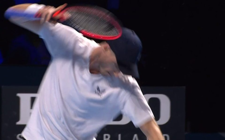 Fuming Andy Murray mangles tennis racket in almighty rage after extending unwanted record in gruelling defeat