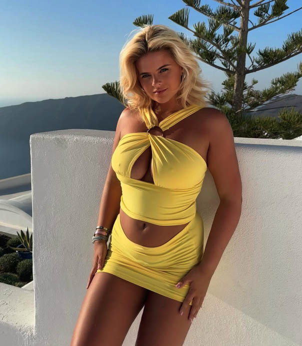 Apollonia Llewellyn risks Instagram ban as she clutches chest in tight yellow outfit and stunned fans simply say ‘wow’