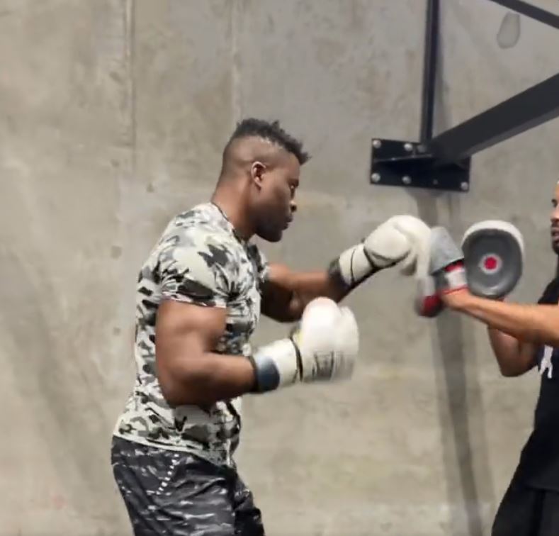 Boxing fans rip into new clip of Francis Ngannou on the pads and ask ‘is this in slow motion?’ ahead of Tyson Fury fight