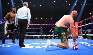 Oleksandr Usyk’s face the moment Tyson Fury knocked down by Ngannou goes viral as he ‘sees dollar signs fading away’