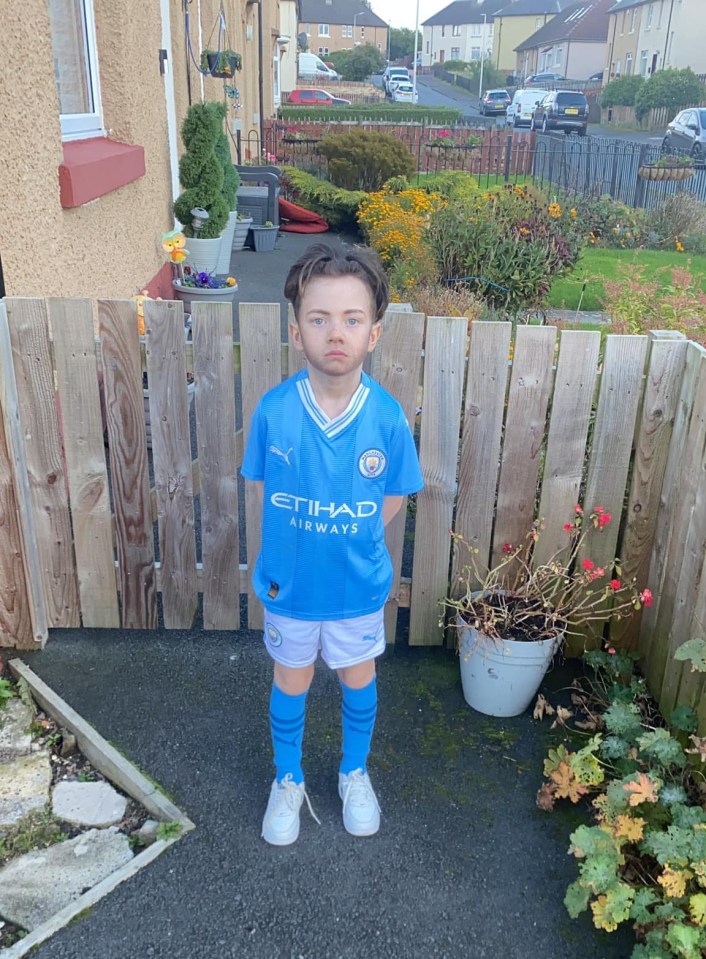 Footie-mad lad, 6, stuns classmates at his school’s Halloween disco — by dressing as Man City’s Jack Grealish