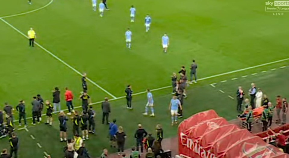 New footage shows what started Kyle Walker and Erling Haaland’s furious bust-up with Arsenal staff after Man City defeat