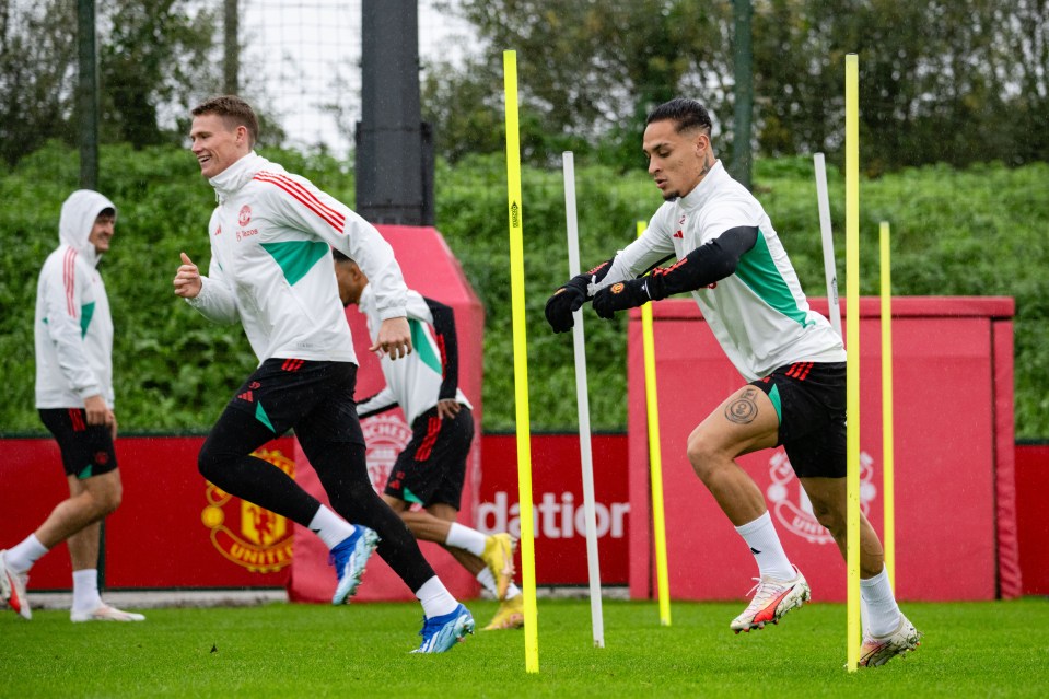 Manchester United star Antony pictured back in training for first time since domestic abuse claims