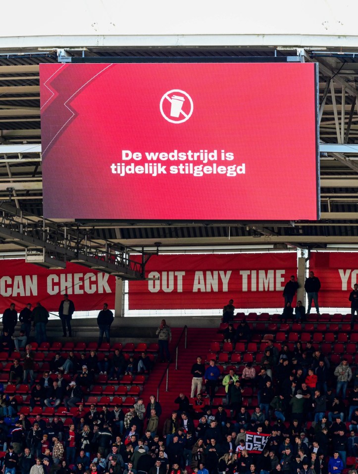 Ajax match suspended TWICE during 4-3 defeat with Dutch giants just one point off BOTTOM of league