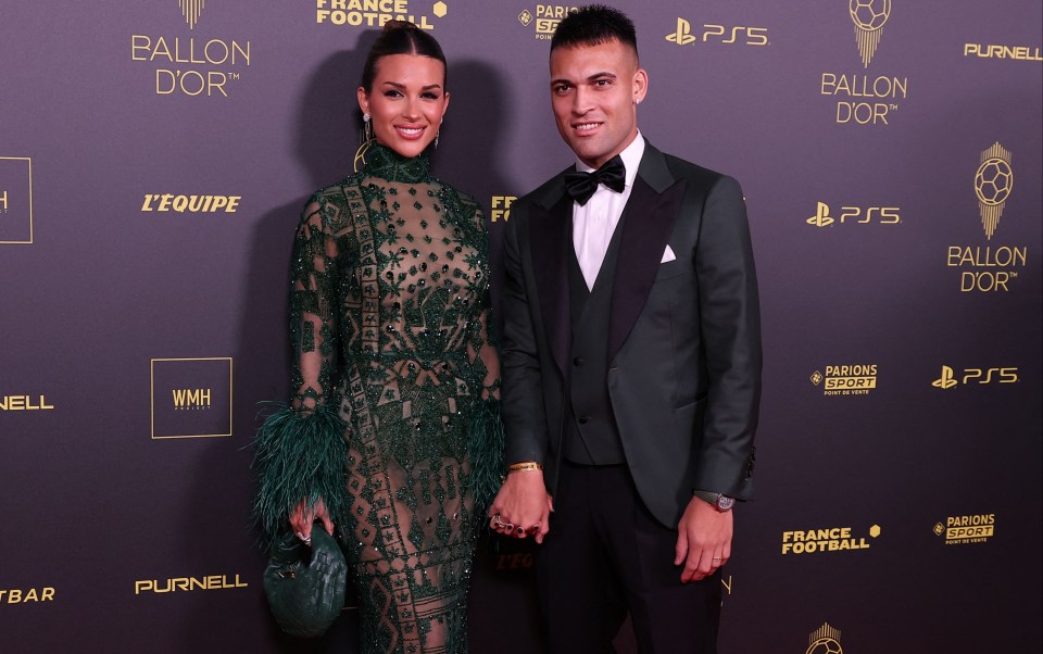 Lautaro Martinez’s wife stuns in see-through dress at Ballon d’Or ceremony as fans call star ‘the best Argentine LM10’