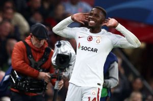 Wilfried Zaha sends gesture to crowd after scoring against Man Utd ten years after leaving Old Trafford