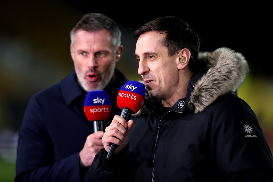 Man Utd legend Gary Neville brutally trolls Liverpool in three-word tweet with fans ‘waiting for Carragher to bite’