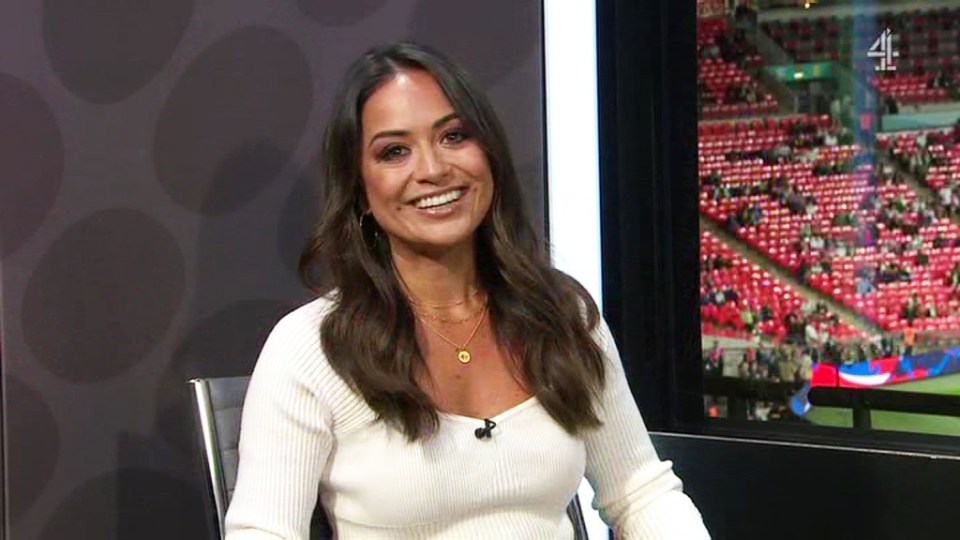 Jules Breach stuns in white top for England vs Australia at Wembley as fans call her ‘best part of Channel 4’s coverage’