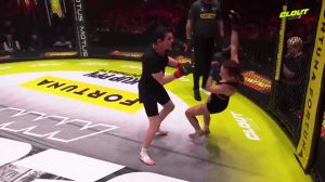 Incredible moment 50-year-old mother KNOCKS OUT son’s ex-girlfriend, 19, in MMA fight with brutal jab