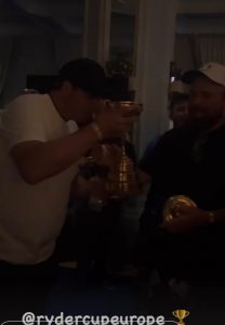 Team US Ryder Cup Wag parties with European champions on dance floor as celebrations go on into the night