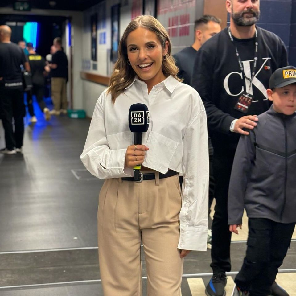 Sky Sports presenter Olivia Buzaglo dazzles in glamorous outfit as she’s drafted in for KSI vs Tommy Fury fight