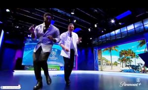 Micah Richards & Jamie Carragher wear ‘Miami vibes’ suits to SALSA DANCE on CBS Sports as fans say ‘what am I seeing?’