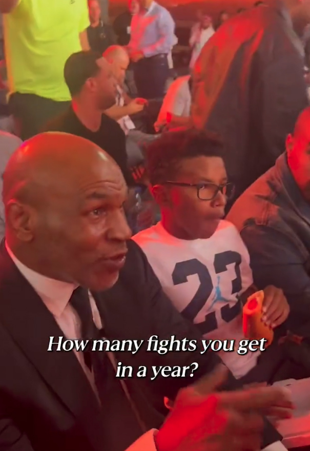 Heartwarming moment Mike Tyson gives advice to 18-year-old Brit heavyweight who wants to break his own record