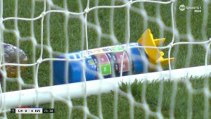 TNT Sports cameras zoom in on Pickford’s penalty cheat sheet on water bottle… moments before Salah scores from spot