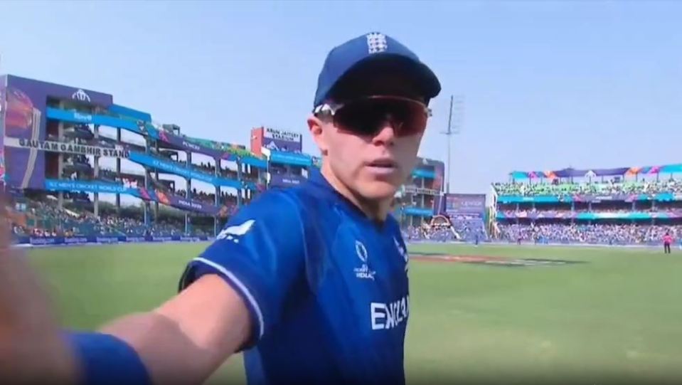 England cricket star Sam Curran shoves cameraman away during Afghanistan World Cup clash