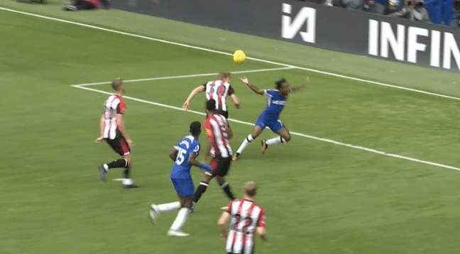 Chelsea fans rage as Raheem Sterling denied penalty with NO VAR after Brentford shove as fans say ‘refereeing finished’