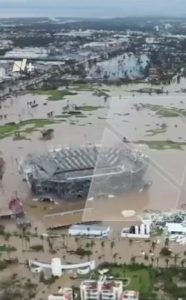 Stadium engulfed in flood water after deadly Hurricane Otis wreaks havoc and causes mass devastation