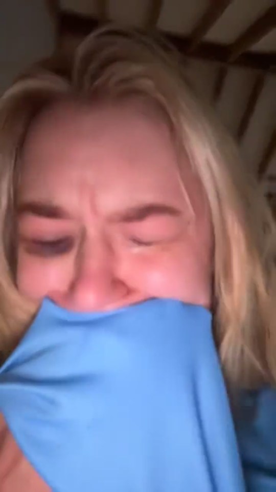 Tearful Elle Brooke says Man City are ‘finished’ after Arsenal loss as OnlyFans boxer shows off huge black eye in video