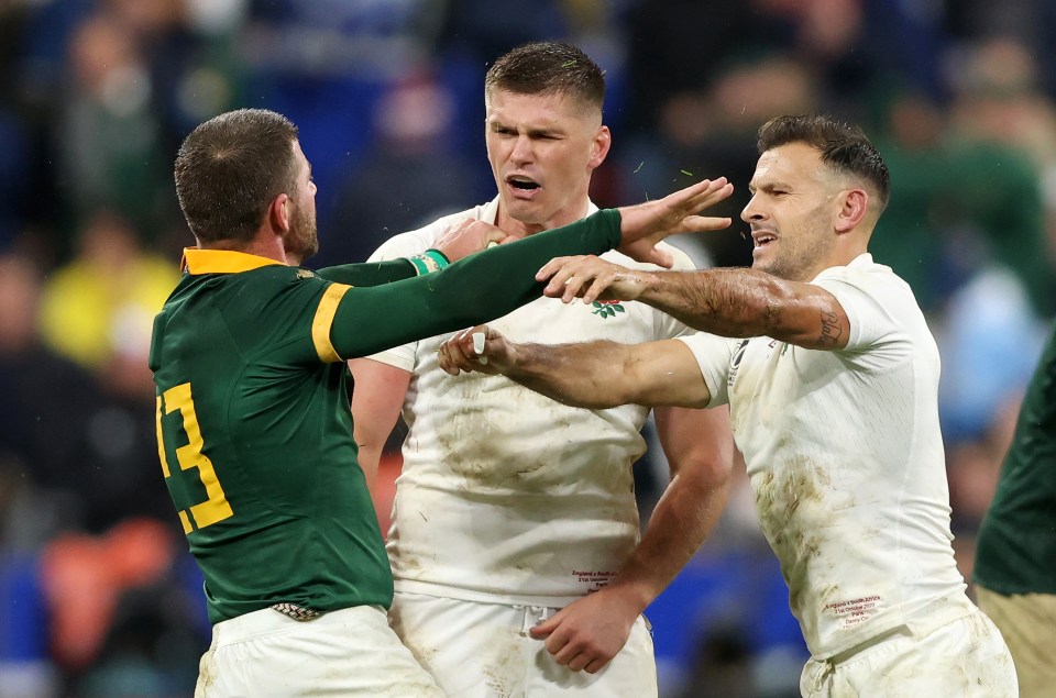 New footage shows what caused Owen Farrell brawl after England Rugby World Cup loss as fans fume at South Africa star