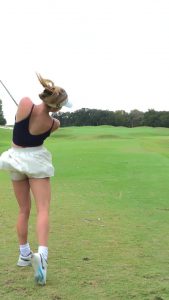 Grace Charis suffers wardrobe malfunction as stunning golf influencer plays 18 holes in very skimpy outfit