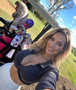 Paige Spiranac fans ‘fall out of their golf carts’ after she posts four busty selfies in outrageous outfit