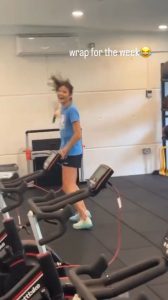 Emma Raducanu works up a sweat and dances in gym as she works on return to tennis