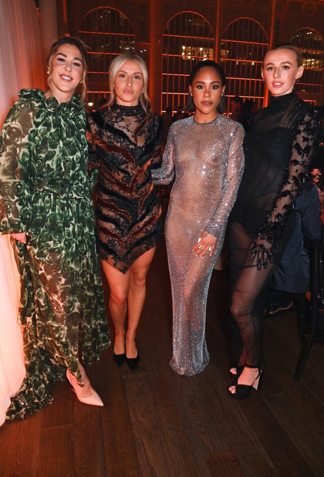 Lionesses stun in see-through dresses as England World Cup stars and Alex Scott pose up a storm at GQ awards