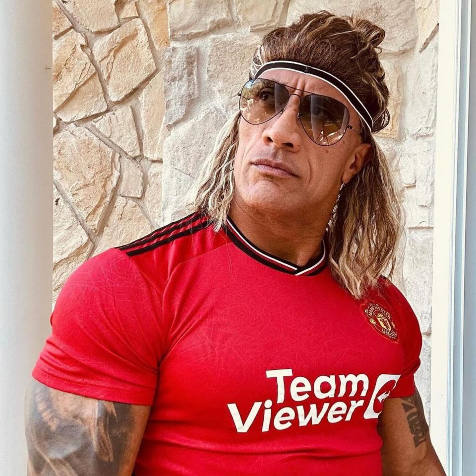 Dwayne ‘The Rock’ Johnson looks unrecognisable as Man Utd legend in Halloween costume – but can you guess who it is?