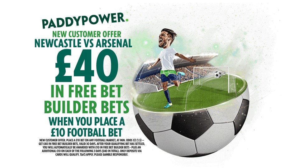 Newcastle vs Arsenal: Back our 20/1 Bet Builder tip, plus get £40 in free bets with Paddy Power