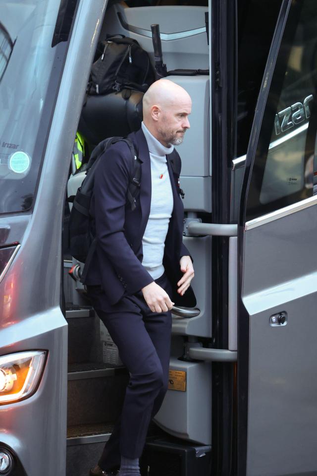 Man Utd flops including Marcus Rashford look glum as they board train ahead of Fulham clash with club in disarray