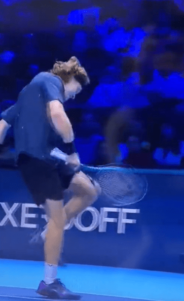 Tennis star Andrey Rublev cuts leg open after furiously smacking racket against himself SIX times