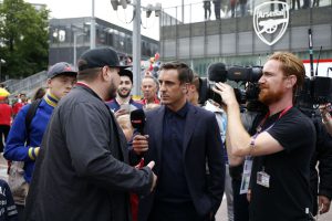 Gary Neville has perfect response to Arsenal fan who called for him to be BANNED from the Emirates