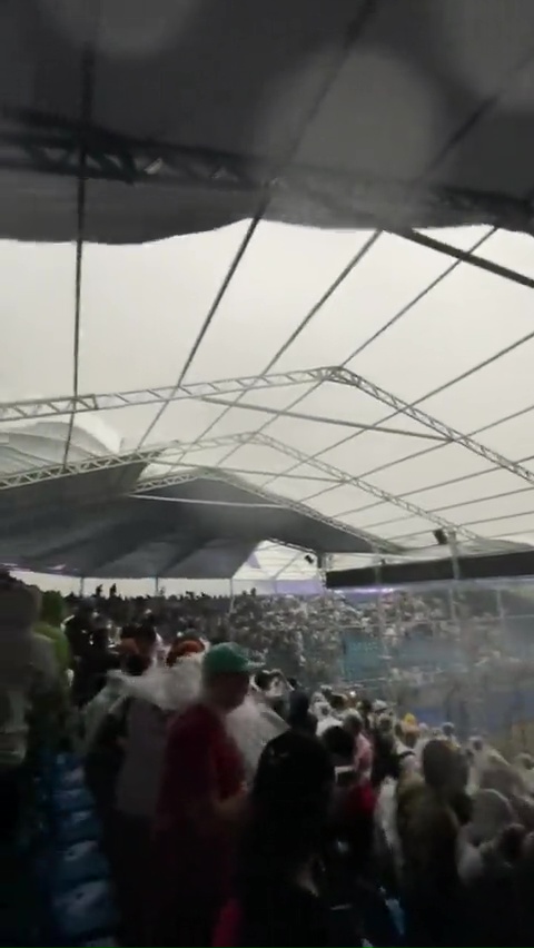 Brazil GP grandstand COLLAPSES with fans forced to flee after biblical storm wreaks havoc on F1 qualifying in Sao Paulo