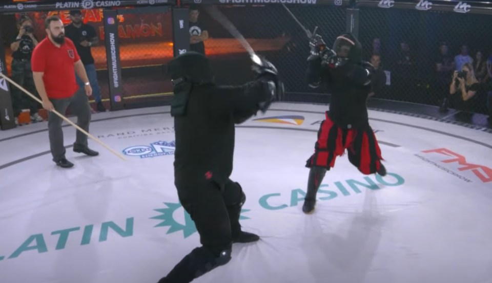 Watch shocking moment MMA stars fight with SWORDS as fans demand ‘more’