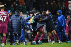 Huge brawl breaks out at end of dramatic Preston vs Cardiff clash as raging players and staff dragged apart by stewards