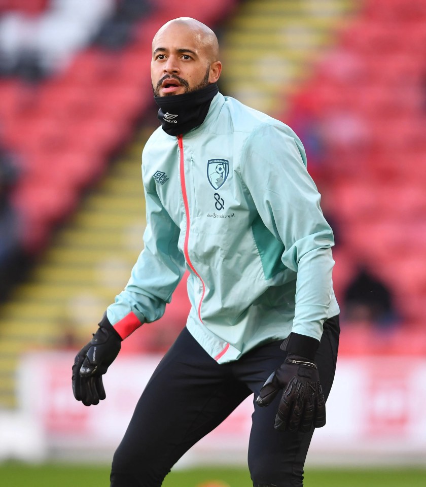 Bournemouth goalkeeper Darren Randolph surrounded by medics and carried off on stretcher in worrying scenes