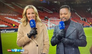 Patrice Evra leaves Gabby Logan and panellists in stitches with cheeky comment after Man Utd’s thriller vs Aston Villa