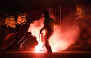 Police charge 46 men, including one for possessing a knife, over violent scenes outside Aston Villa’s with Legia Warsaw