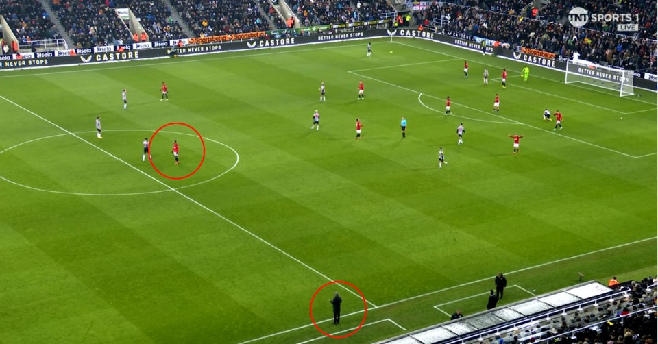 Erik ten Hag spotted ‘having row’ with another Man Utd star at Newcastle as fans say ‘enough is enough’